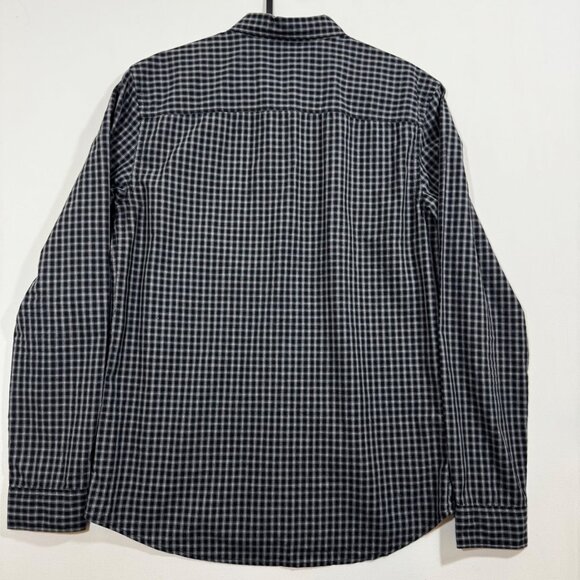 All Saints Murdo Long Sleeve Shirt M Grey Plaid Checkered Button Office Work - Picture 9 of 10